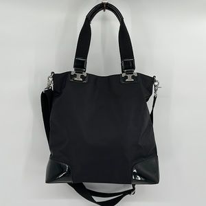 Tory Burch Black Nylon Adjustable Strap Crossbody Tote